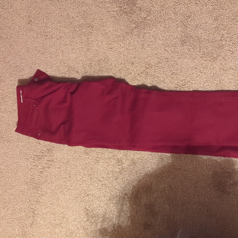 maroon jeans